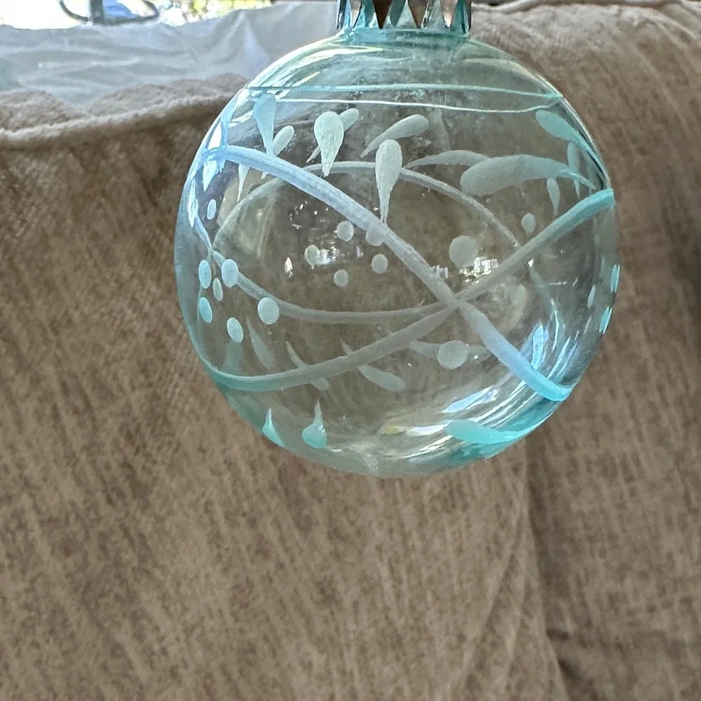 Simply Shabby Chic Pastel Pink and Aqua Glass Holiday Ornaments - Picture 3 of 4